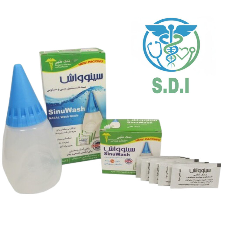 ست شستشوی بینی و سینوس سینواش مدل Nasal Wash با نمک طبی